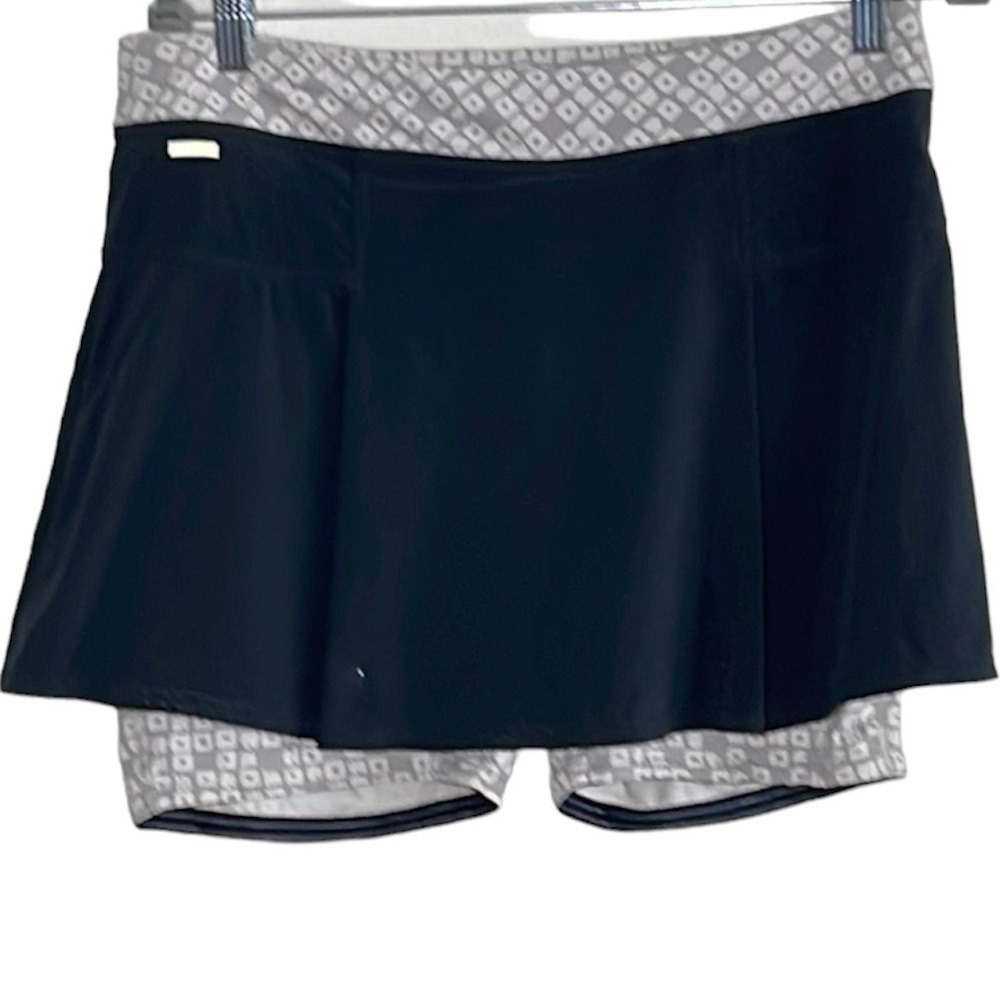 Lole Ace Skort Black Grey Size L Tennis Running Golf Gym Skirt Shorts